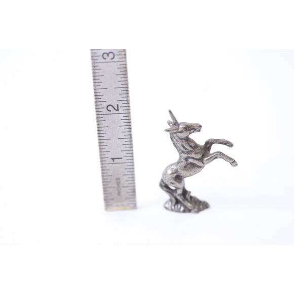 80s, Rearing, Unicorn, Pewter, Statue, Miniature, Game Piece, Statuette, Vintage - Picture 3 of 3